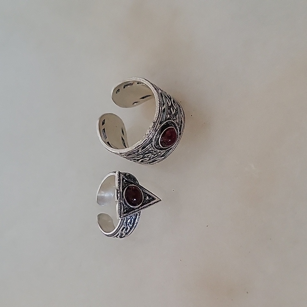 Bohemian silver ring set